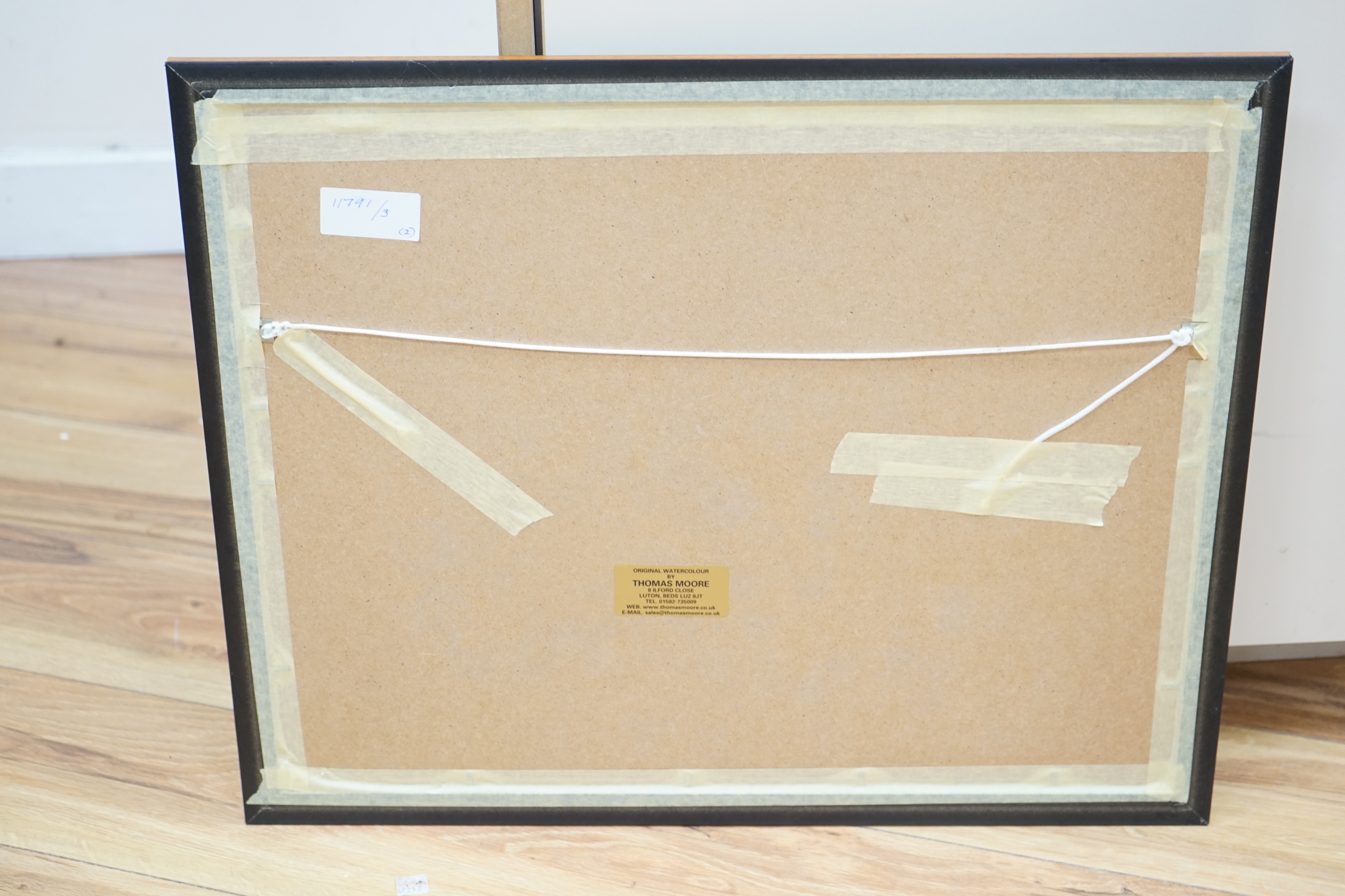 Thomas Moore, two watercolours, Boats on water, signed, largest 35 x 24cm
